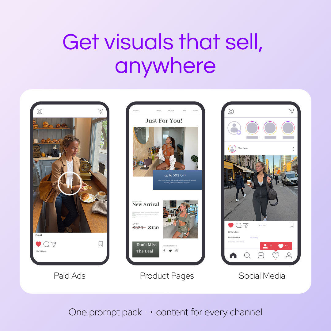 iPhone-Style AI Content — 120 Photo & Video Prompts for Your Products