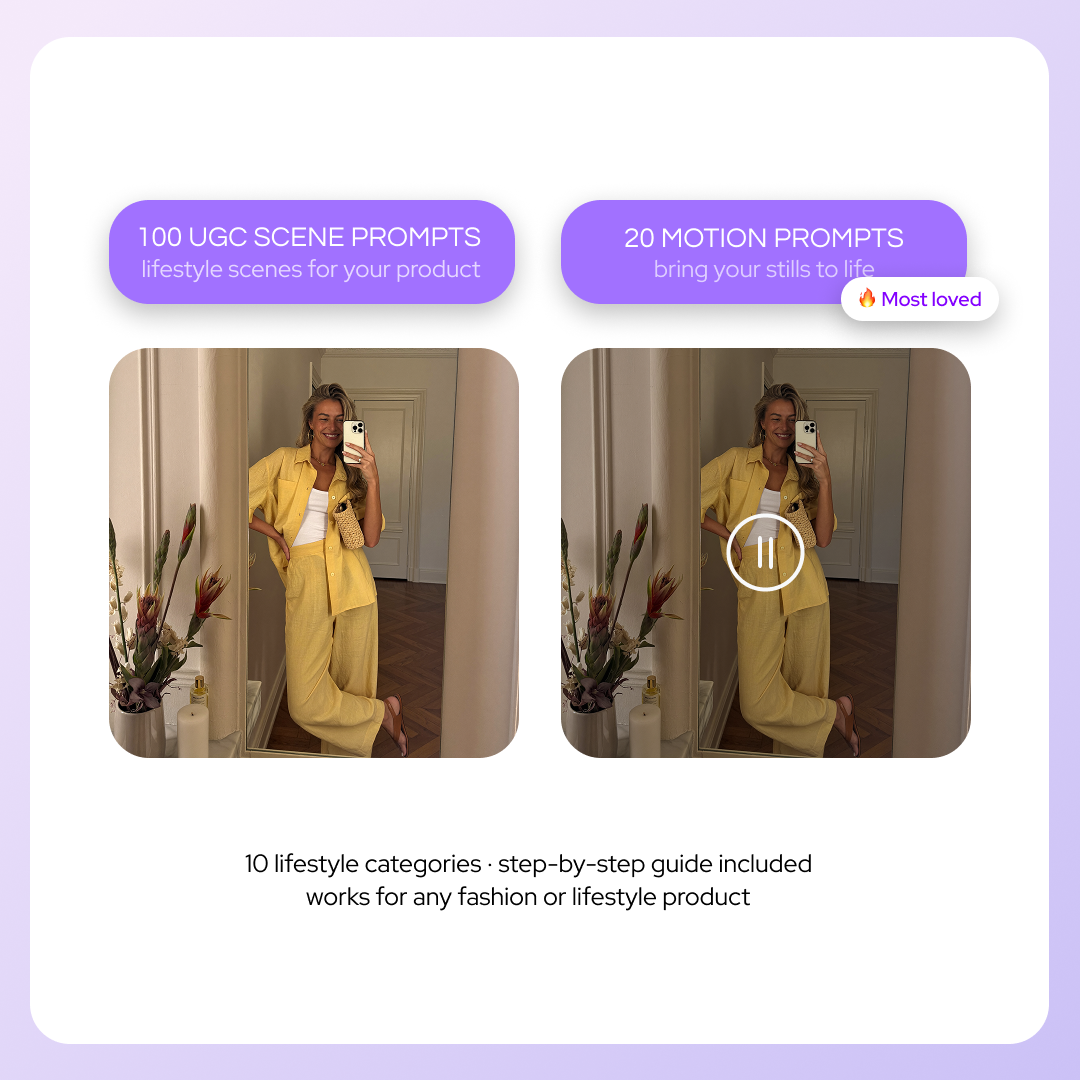 iPhone-Style AI Content — 120 Photo & Video Prompts for Your Products