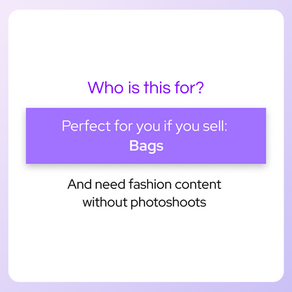 Bags Photo & Motion Pack — 40 Prompts + AI Guide