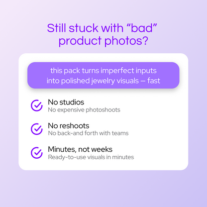 Jewelry Photo & Motion Pack — 40 Prompts + AI Guide