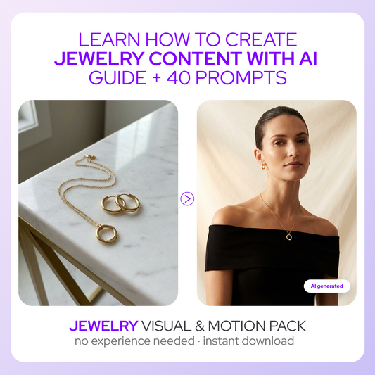 Jewelry Photo & Motion Pack — 40 Prompts + AI Guide